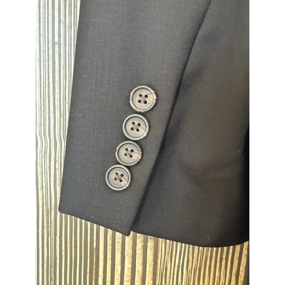 Ralph Lauren Macys 44‎ Men’s 100% Wool 2-Button Blazer Sport Suit Jacket Black